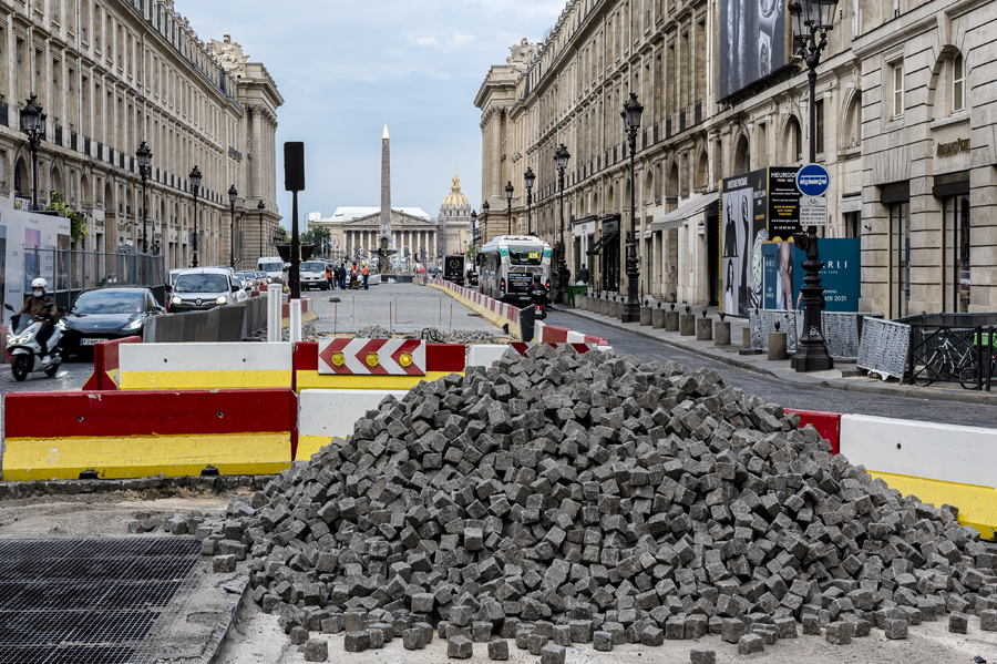 Pavage de la rue Royale reliant la Concorde à la Madeleine - Paris - 2021